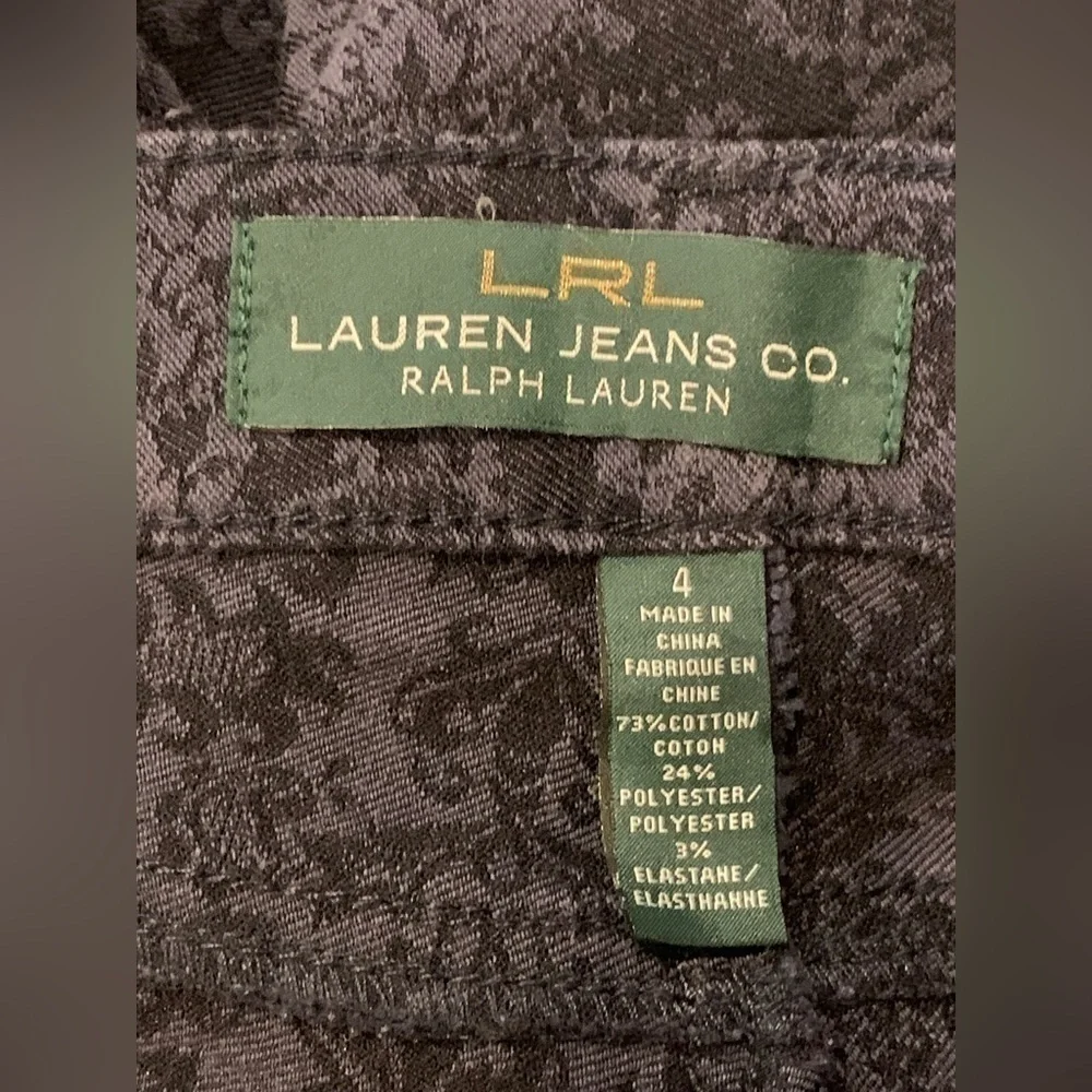 LRL Lauren Jeans Co Jacquard Blue Jeans Pants Women’s Size 4 Modern Straight